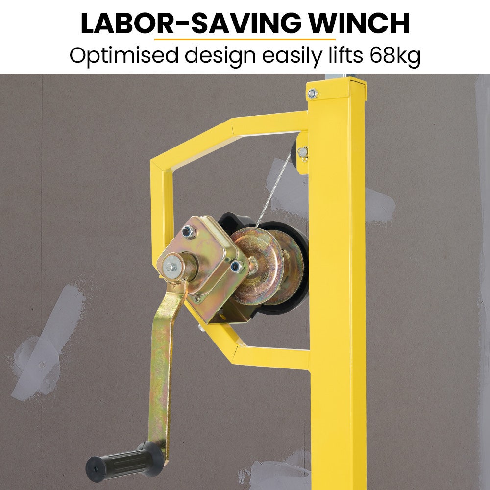UNIMAC Drywall & Panel Lifter, 1200 x 3600 68kg Max Gyprock Sheet, Galvanised, No-mark Locking Castors - Image 3