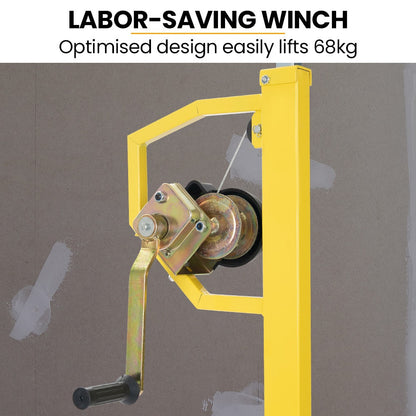 UNIMAC Drywall & Panel Lifter, 1200 x 3600 68kg Max Gyprock Sheet, Galvanised, No-mark Locking Castors - Image 3