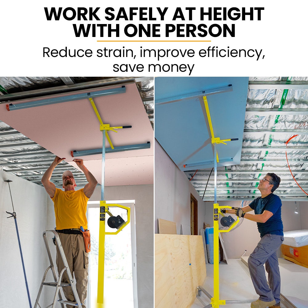 UNIMAC Drywall & Panel Lifter, 1200 x 3600 68kg Max Gyprock Sheet, Galvanised, No-mark Locking Castors - Image 5