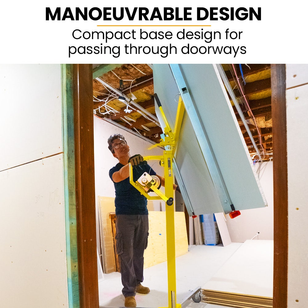 UNIMAC Drywall & Panel Lifter, 1200 x 3600 68kg Max Gyprock Sheet, Galvanised, No-mark Locking Castors - Image 7