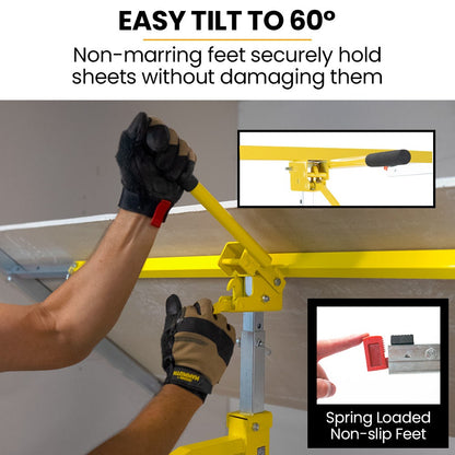 UNIMAC Drywall & Panel Lifter, 1200 x 3600 68kg Max Gyprock Sheet, Galvanised, No-mark Locking Castors - Image 9