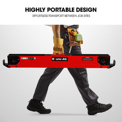 Baumr-AG 2 x Steel Saw Horse, 1000kg Capacity Folding Adjustable Sawhorses, 2x4 Support Arms - Image 4