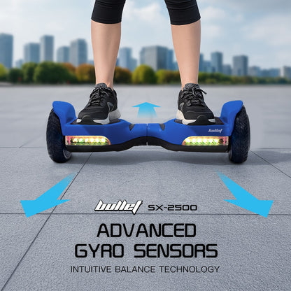 BULLET SX-2500 Hoverboard Scooter, 500W Brushless, UL Certified, AU Compliant, 6.5-inch Off-Road Style Tyres, Superior Self Balancing System, LED Lights, Blue - Image 4
