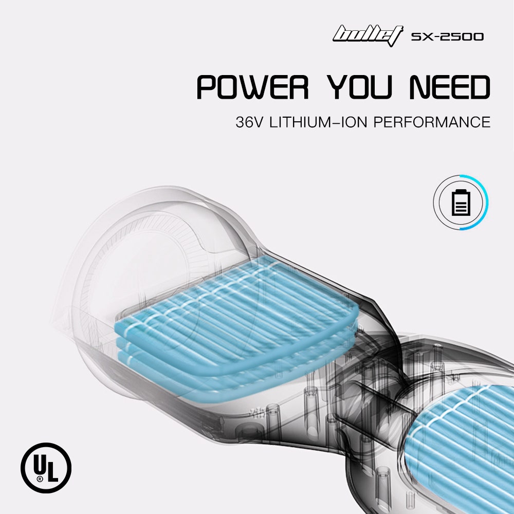 BULLET SX-2500 Hoverboard Scooter, 500W Brushless, UL Certified, AU Compliant, 6.5-inch Off-Road Style Tyres, Superior Self Balancing System, LED Lights, Blue - Image 6