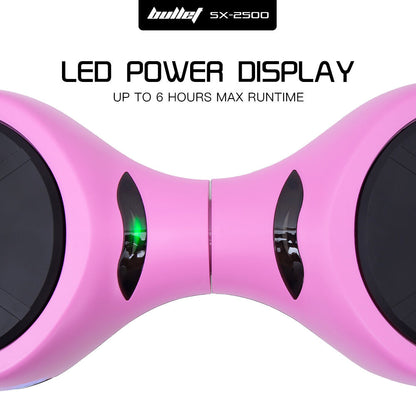 BULLET SX-2500 Hoverboard Scooter, 500W Brushless, UL Certified, AU Compliant, 6.5-inch Off-Road Style Tyres, Superior Self Balancing System, LED Lights, Pink - Image 8