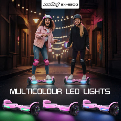 BULLET SX-2500 Hoverboard Scooter, 500W Brushless, UL Certified, AU Compliant, 6.5-inch Off-Road Style Tyres, Superior Self Balancing System, LED Lights, Pink - Image 9