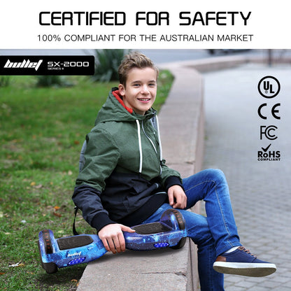 BULLET SX-2000 Hoverboard Scooter, 500W Brushless, Superior Self Balancing System, UL Certified, LED Lights, Blue Galaxy - Image 7