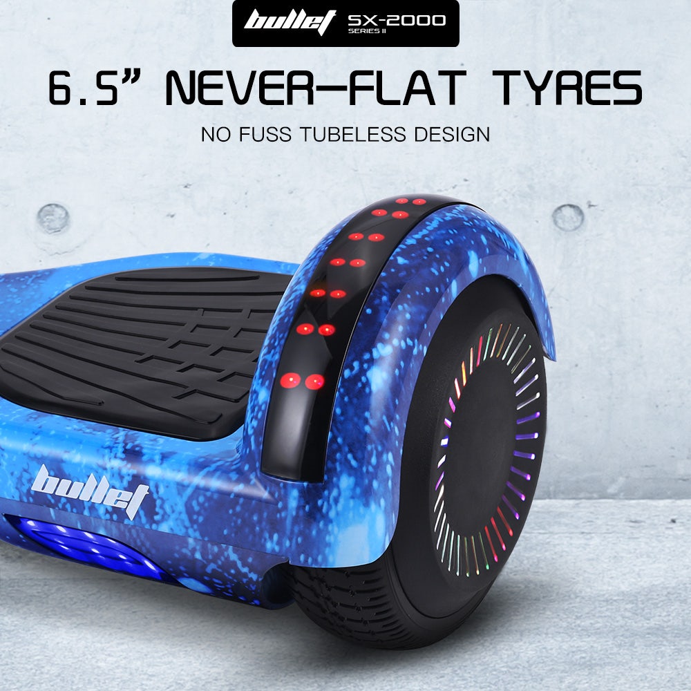 BULLET SX-2000 Hoverboard Scooter, 500W Brushless, Superior Self Balancing System, UL Certified, LED Lights, Blue Galaxy - Image 9