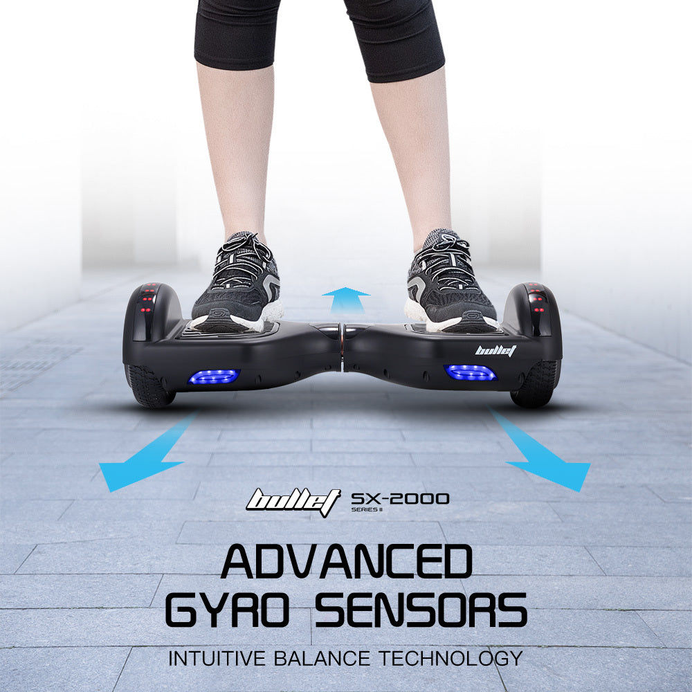 BULLET SX-2000 Hoverboard Scooter, 500W Brushless, UL Certified, AU Compliant, Superior Self Balancing System, LED Lights, Black - Image 4