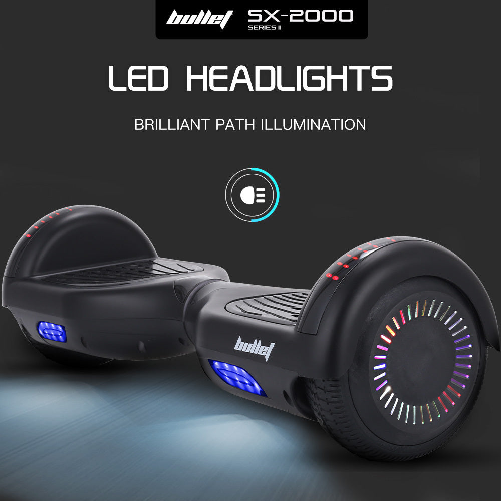 BULLET SX-2000 Hoverboard Scooter, 500W Brushless, UL Certified, AU Compliant, Superior Self Balancing System, LED Lights, Black - Image 5