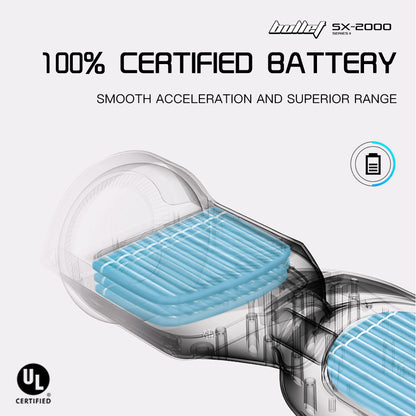 BULLET SX-2000 Hoverboard Scooter, 500W Brushless, UL Certified, AU Compliant, Superior Self Balancing System, LED Lights, Black - Image 6