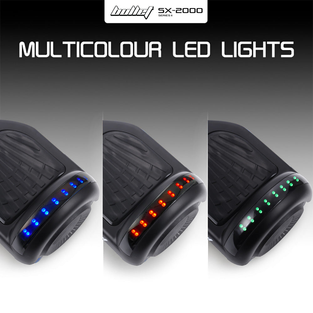 BULLET SX-2000 Hoverboard Scooter, 500W Brushless, UL Certified, AU Compliant, Superior Self Balancing System, LED Lights, Black - Image 7