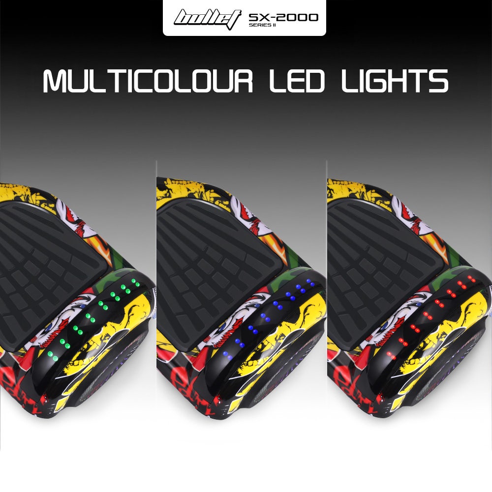 BULLET SX-2000 Hoverboard Scooter, 500W Brushless, UL Certified, AU Compliant, Superior Self Balancing System, LED Lights, Hip Hop Design - Image 5