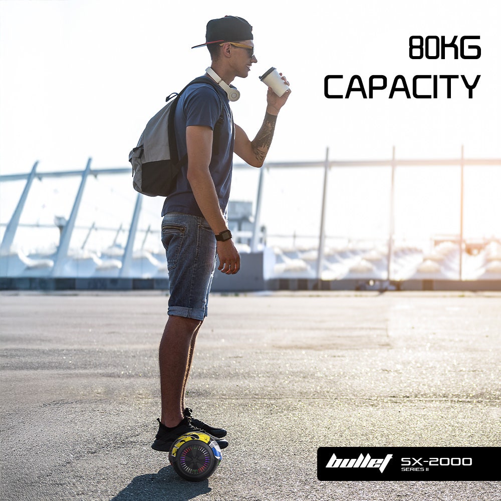 BULLET SX-2000 Hoverboard Scooter, 500W Brushless, UL Certified, AU Compliant, Superior Self Balancing System, LED Lights, Hip Hop Design - Image 7