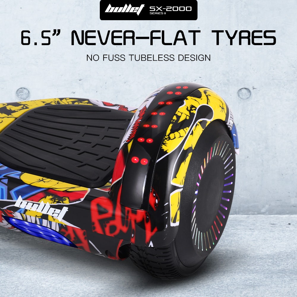 BULLET SX-2000 Hoverboard Scooter, 500W Brushless, UL Certified, AU Compliant, Superior Self Balancing System, LED Lights, Hip Hop Design - Image 8