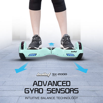 BULLET SX-2000 Hoverboard Scooter, 500W Brushless, UL Certified, AU Compliant, Superior Self Balancing System, LED Lights, Mint Green - Image 4