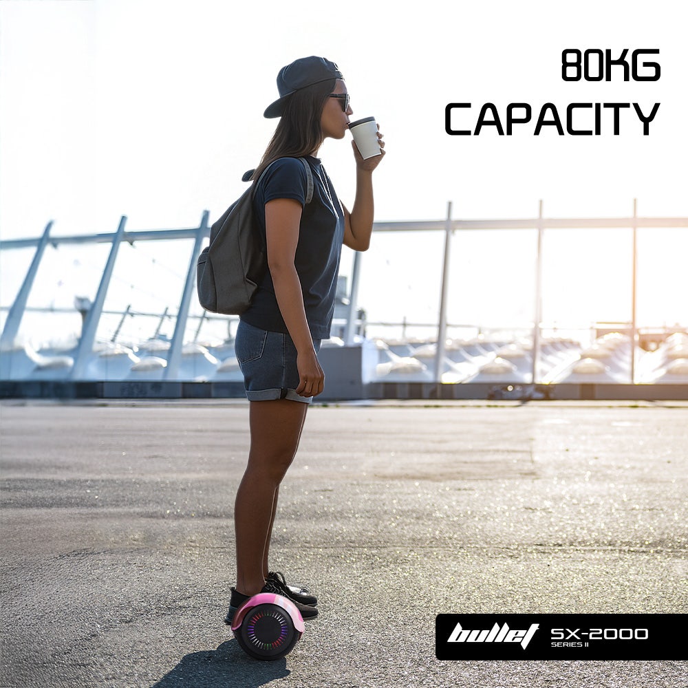 BULLET SX-2000 Hoverboard Scooter, 500W Brushless, UL Certified, AU Compliant, Superior Self Balancing System, LED Lights, Pink Camo - Image 8