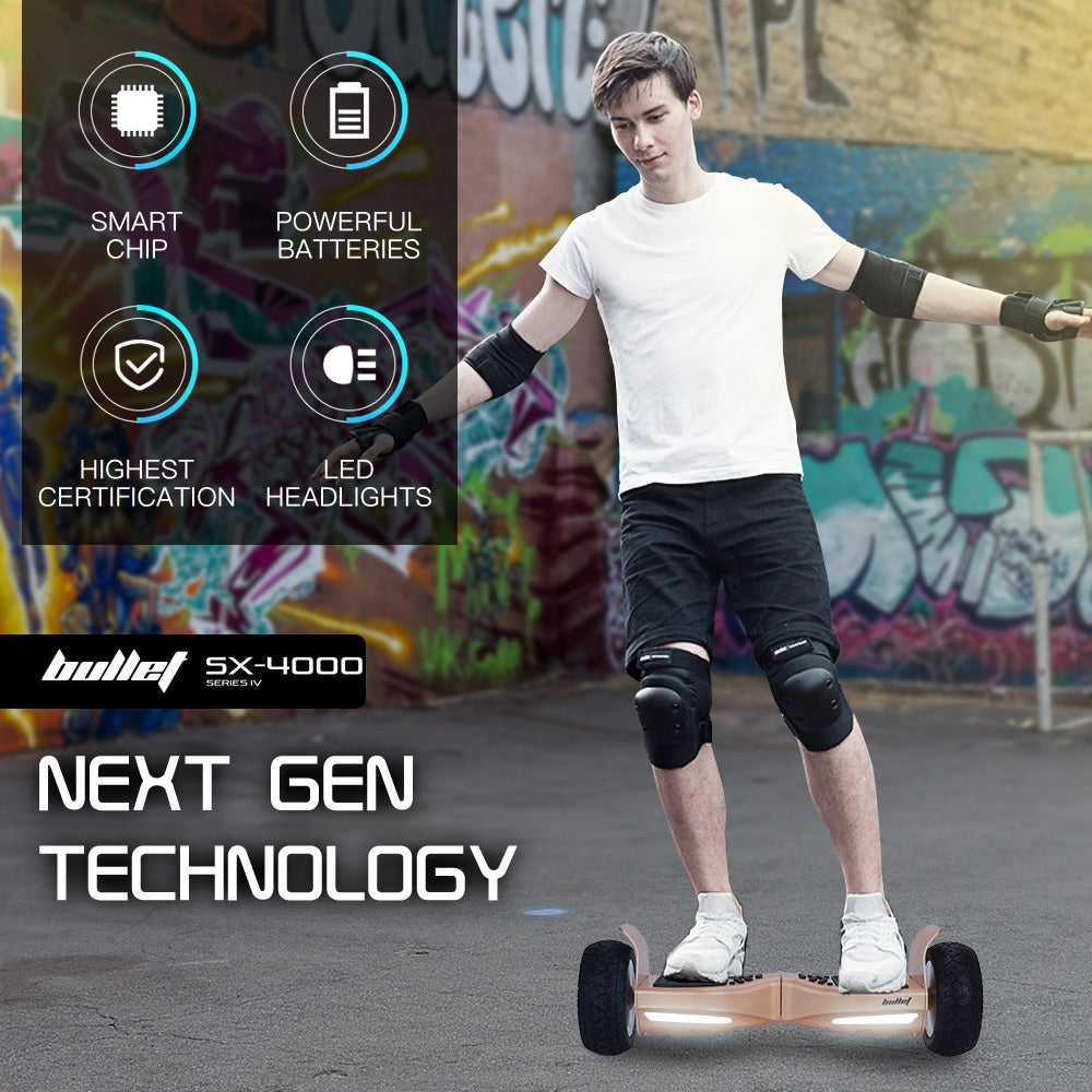 BULLET SX-4000 Hoverboard Scooter, 700W Brushless, UL Certified, AU Compliant, 8.5" Wheels, Superior Self Balancing System, LED Lights, Carry Bag, Bronze - Image 3