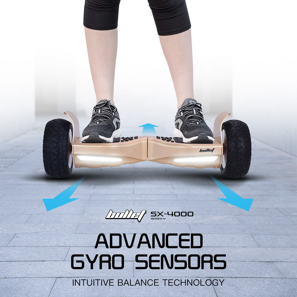 BULLET SX-4000 Hoverboard Scooter, 700W Brushless, UL Certified, AU Compliant, 8.5" Wheels, Superior Self Balancing System, LED Lights, Carry Bag, Bronze - Image 4
