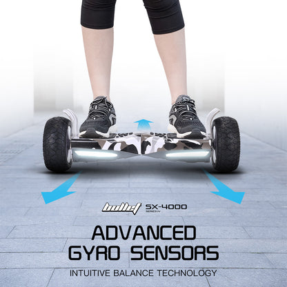 BULLET SX-4000 Hoverboard Scooter, 700W Brushless, UL Certified, AU Compliant, 8.5" Wheels, Superior Self Balancing System, LED Lights, Carry Bag, Camo - Image 4