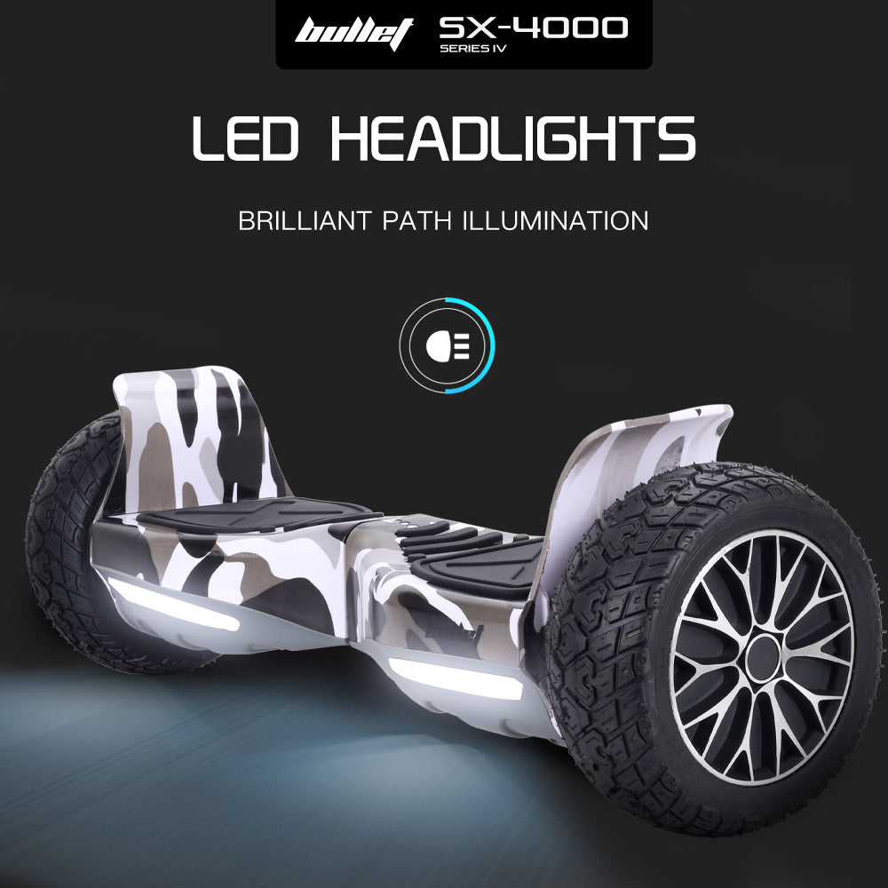 BULLET SX-4000 Hoverboard Scooter, 700W Brushless, UL Certified, AU Compliant, 8.5" Wheels, Superior Self Balancing System, LED Lights, Carry Bag, Camo - Image 5