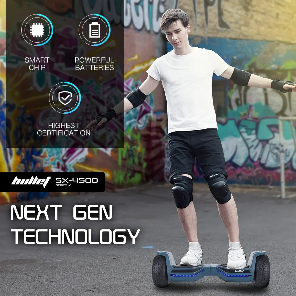 BULLET SX-4500 Hoverboard Scooter, 700W Brushless, UL Certified, AU Compliant, 8.5" Wheels, Superior Self Balancing System, LED Lights, Carry Bag, Navy Blue - Image 4