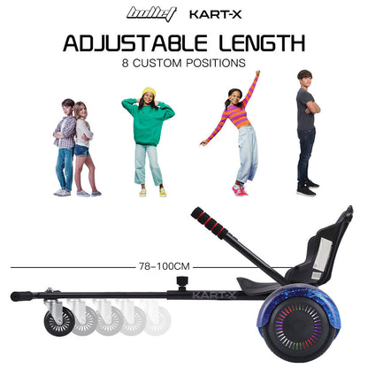 BULLET KART-X Hoverboard Seat Attachment, for 6.5" 8" 10" models, Adjustable Length Frame - Image 4