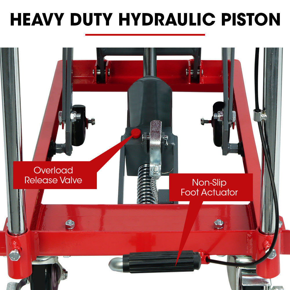 T-REX 230KG Hydraulic Scissor Lift Platform Trolley, Non-Skid Rubber Platform Pad, for Material Handling - Image 4