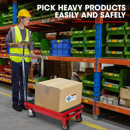 T-REX 230KG Hydraulic Scissor Lift Platform Trolley, Non-Skid Rubber Platform Pad, for Material Handling - Image 8