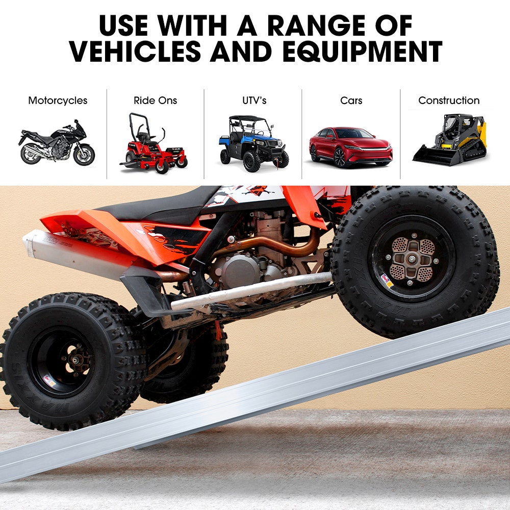 BULLET Pair of 2.3m Aluminium Loading Ramps, 4000kg Total Capacity, Heavy-Duty, Safety Pins, for Car, 4x4, Ride on Mower, ATV, Mini Excavator - Image 3