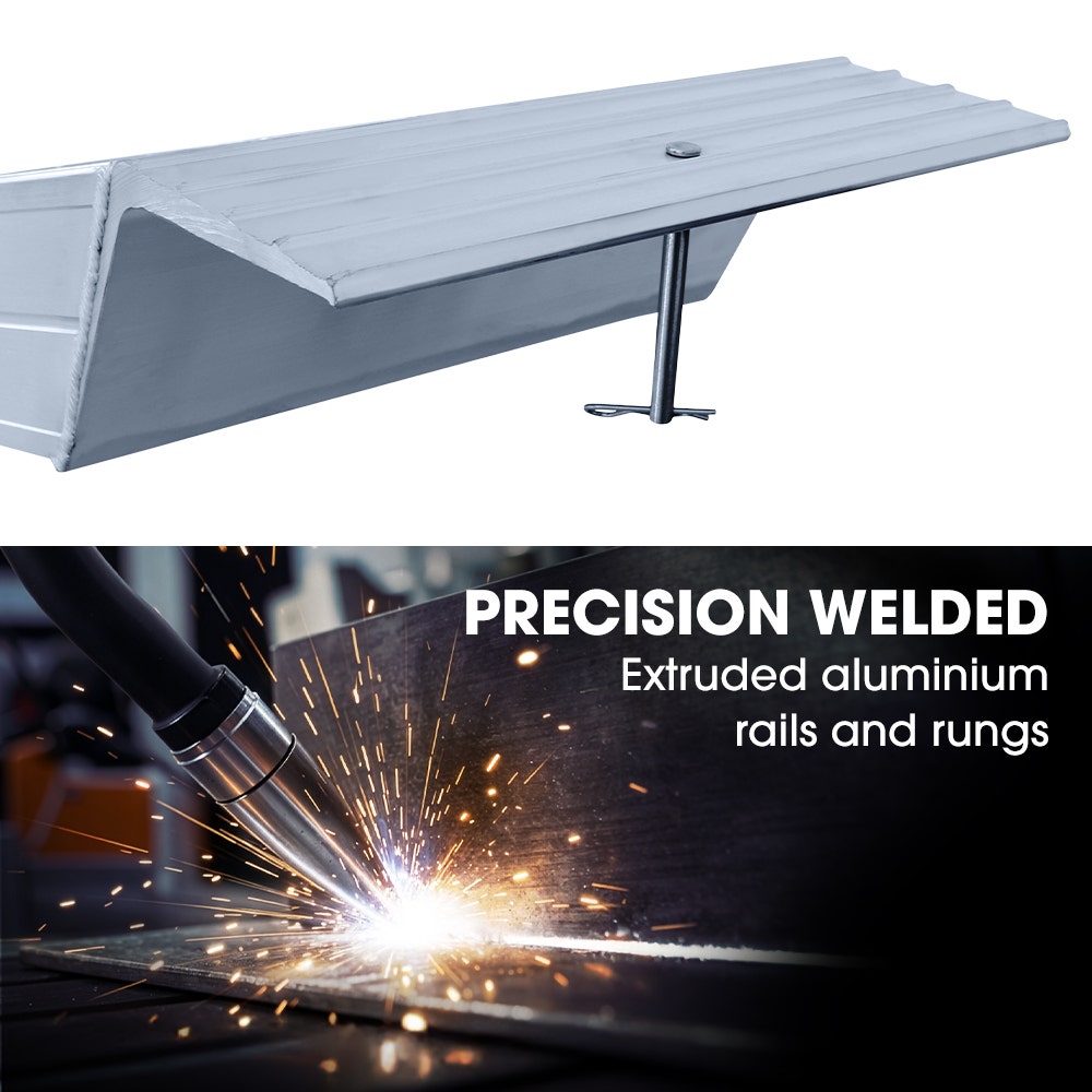 BULLET Pair of 2.3m Aluminium Loading Ramps, 4000kg Total Capacity, Heavy-Duty, Safety Pins, for Car, 4x4, Ride on Mower, ATV, Mini Excavator - Image 5