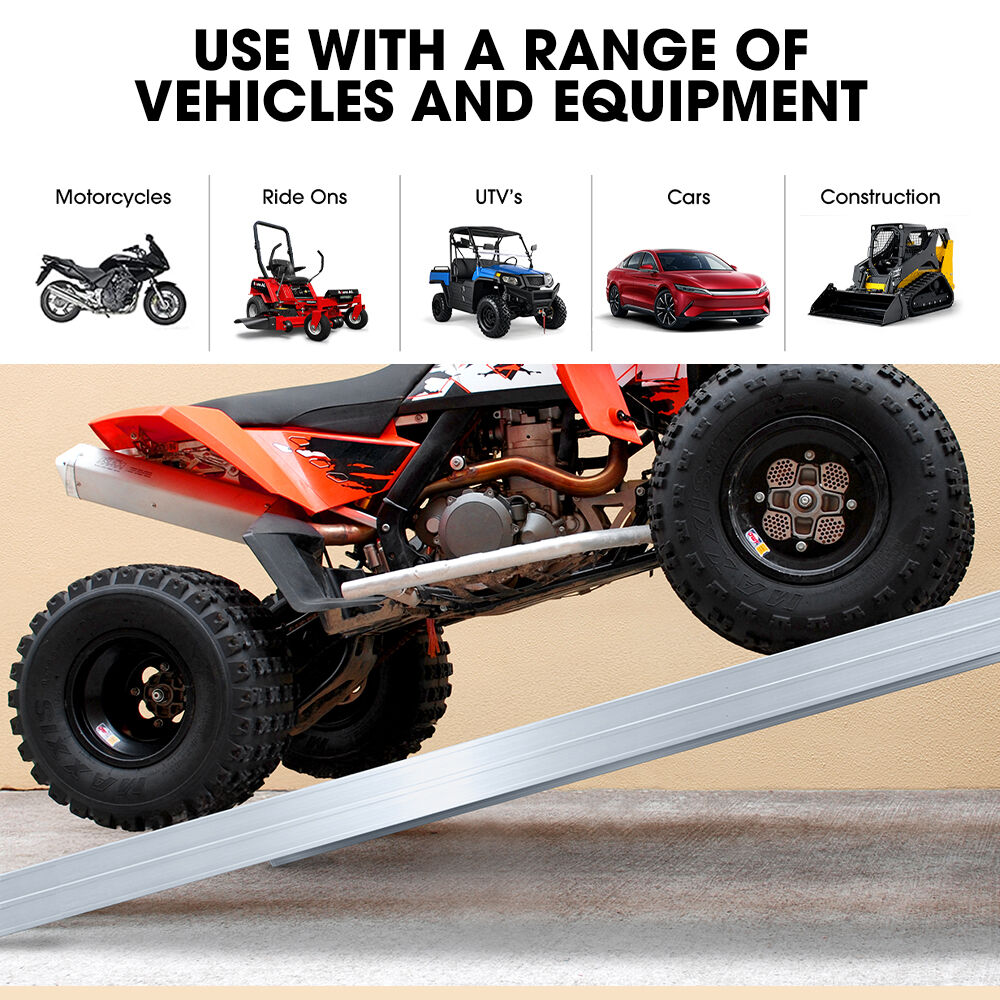BULLET Pair of 3.8m Aluminium Loading Ramps, 4000kg Total Capacity, Heavy-Duty, 80cm Max Height, Safety Pin, for Car, 4x4, Ride on Mower, ATV, Mini Excavator - Image 3
