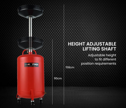 T-REX 60L Mobile Waste Oil Drainer Tank, Telescopic, for Car Engine, Workshop - Image 6