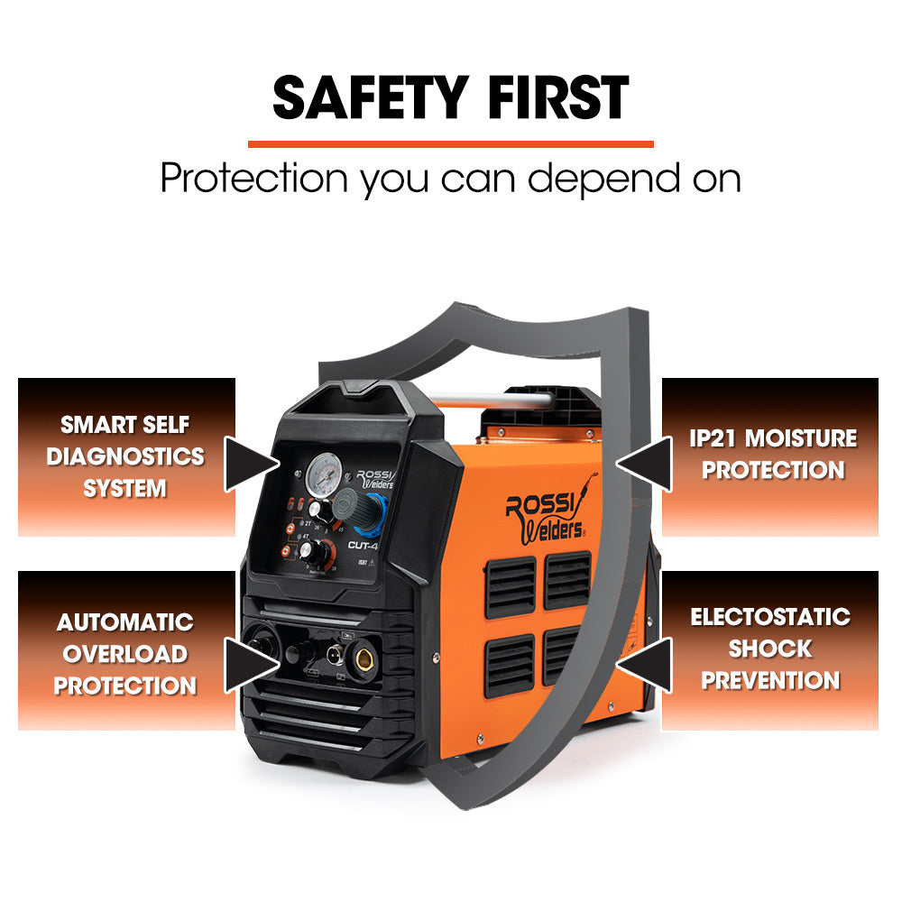 ROSSI 45A Plasma Cutter, Non-Touch Pilot ARC for Easy Cuts of Painted or Rusty Metals, DC Inverter Cutting Machine - Image 7