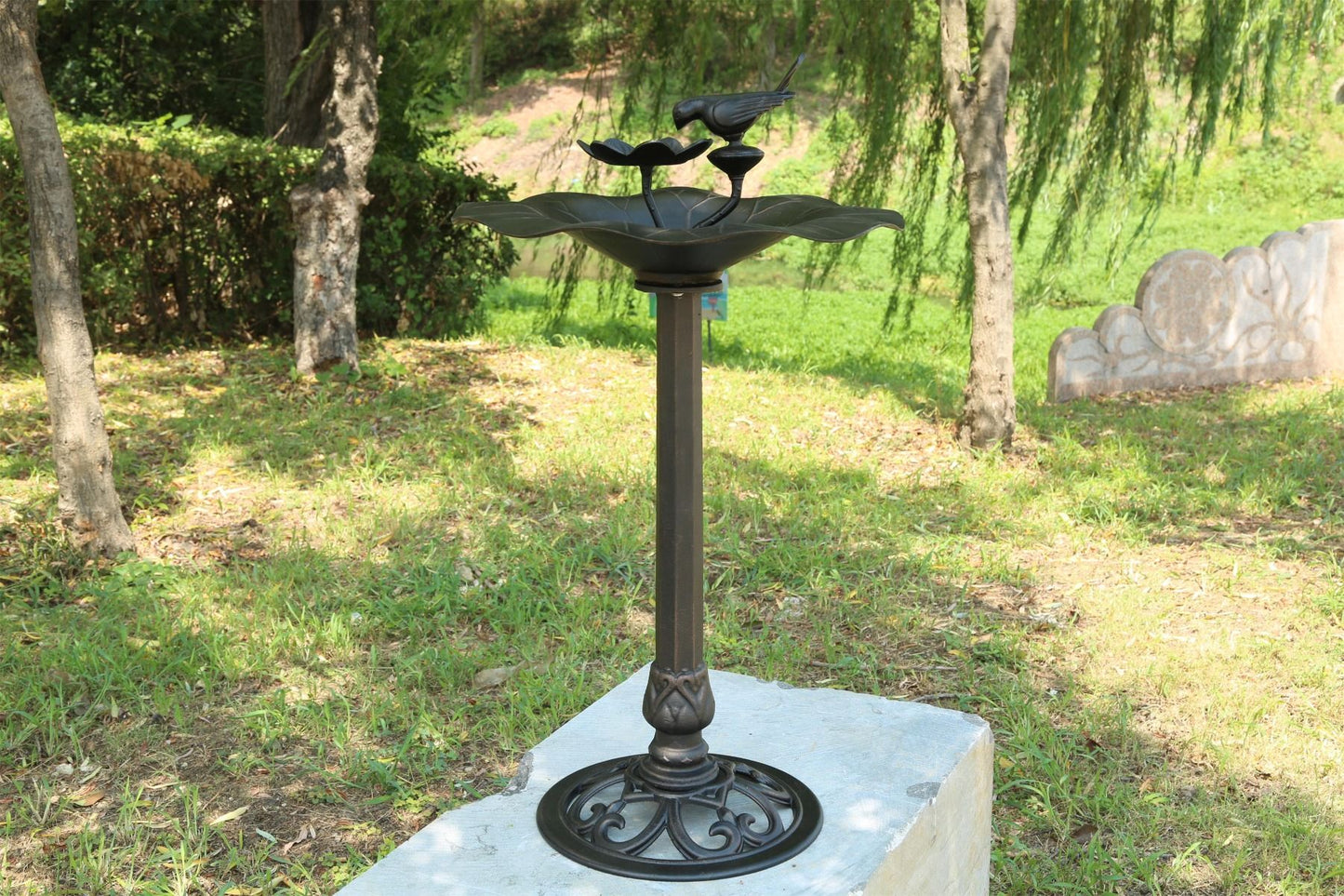 Lotus bird bath Bronze - Image 3