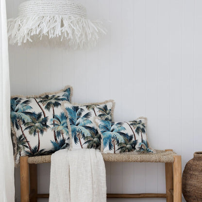 Cushion Cover-Coastal Fringe Natural-Palm Trees White-35cm x 50cm - Image 2