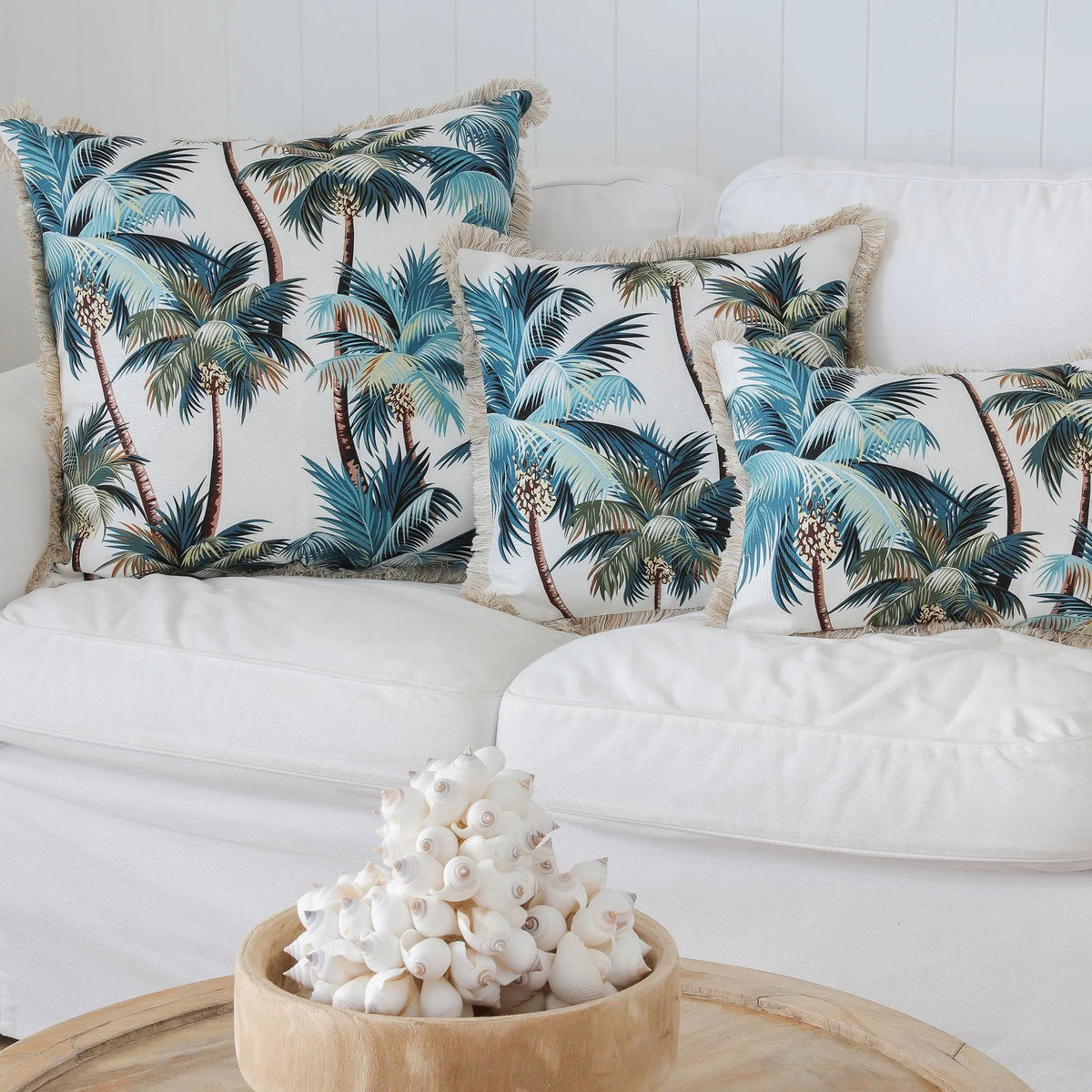 Cushion Cover-Coastal Fringe Natural-Palm Trees White-35cm x 50cm - Image 3