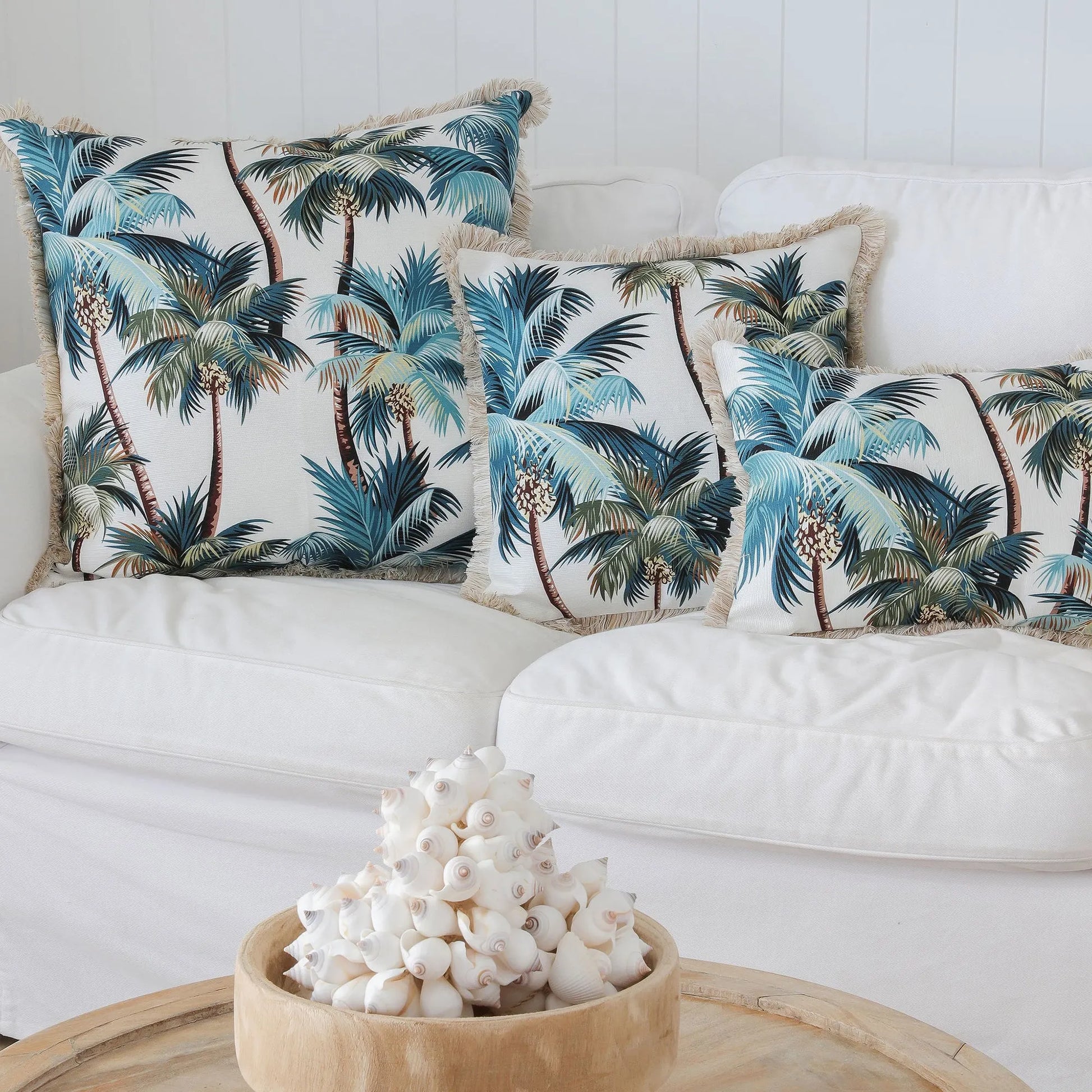 Cushion Cover-Coastal Fringe Natural-Palm Trees White-35cm x 50cm - Image 3