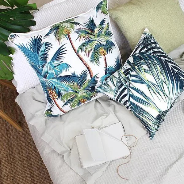 Cushion Cover-With Piping-Palm Trees White-45cm x 45cm - Image 7