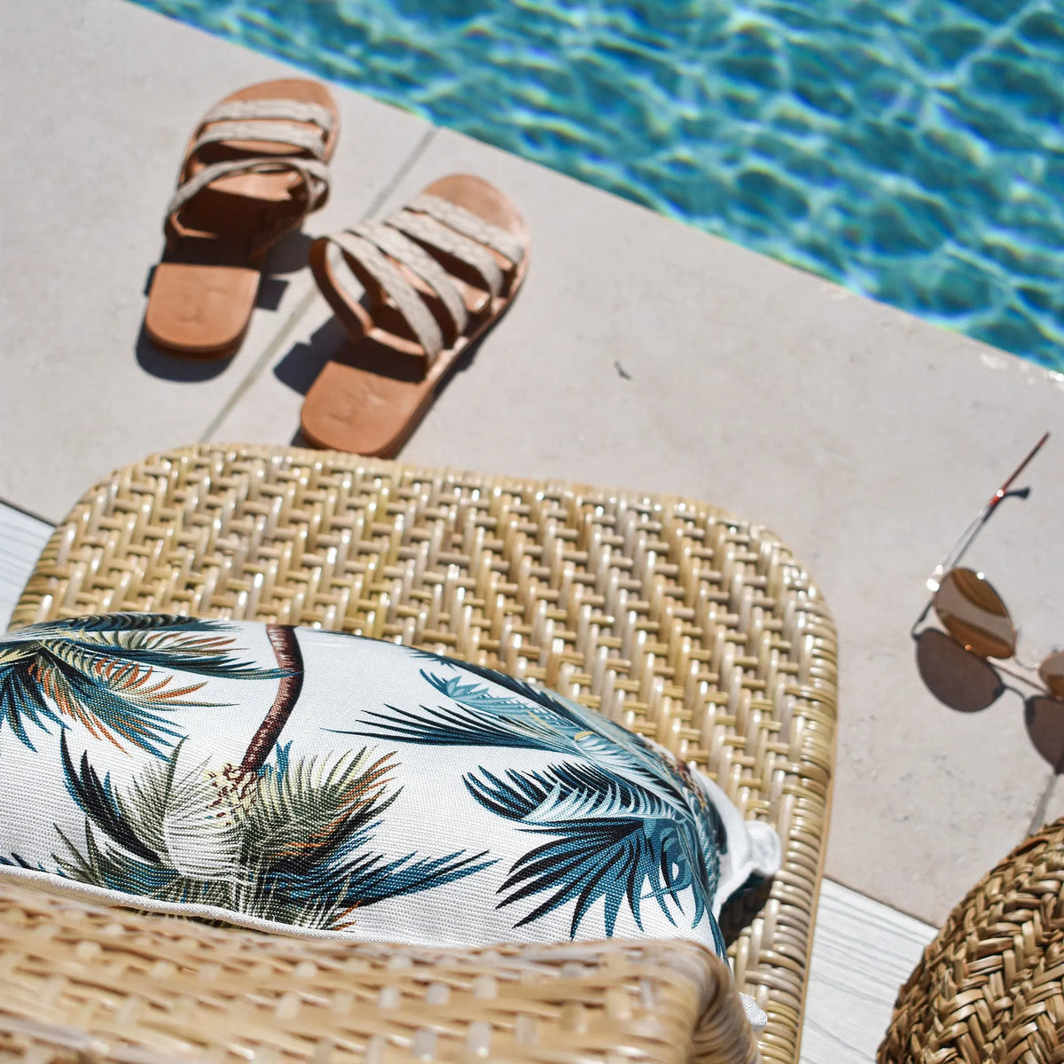 Cushion Cover-With Piping-Palm Trees White-45cm x 45cm - Image 6