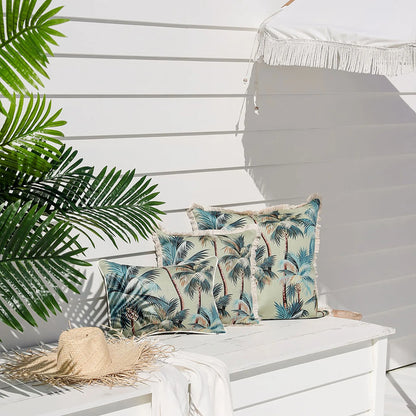 Cushion Cover-Coastal Fringe-Palm Trees Sage-45cm x 45cm - Image 2