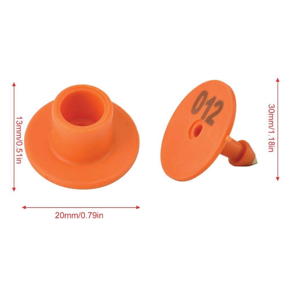 1-100 Cattle Number Ear Tag Set - Round Orange Pig Sheep Goat Livestock Label - Image 4