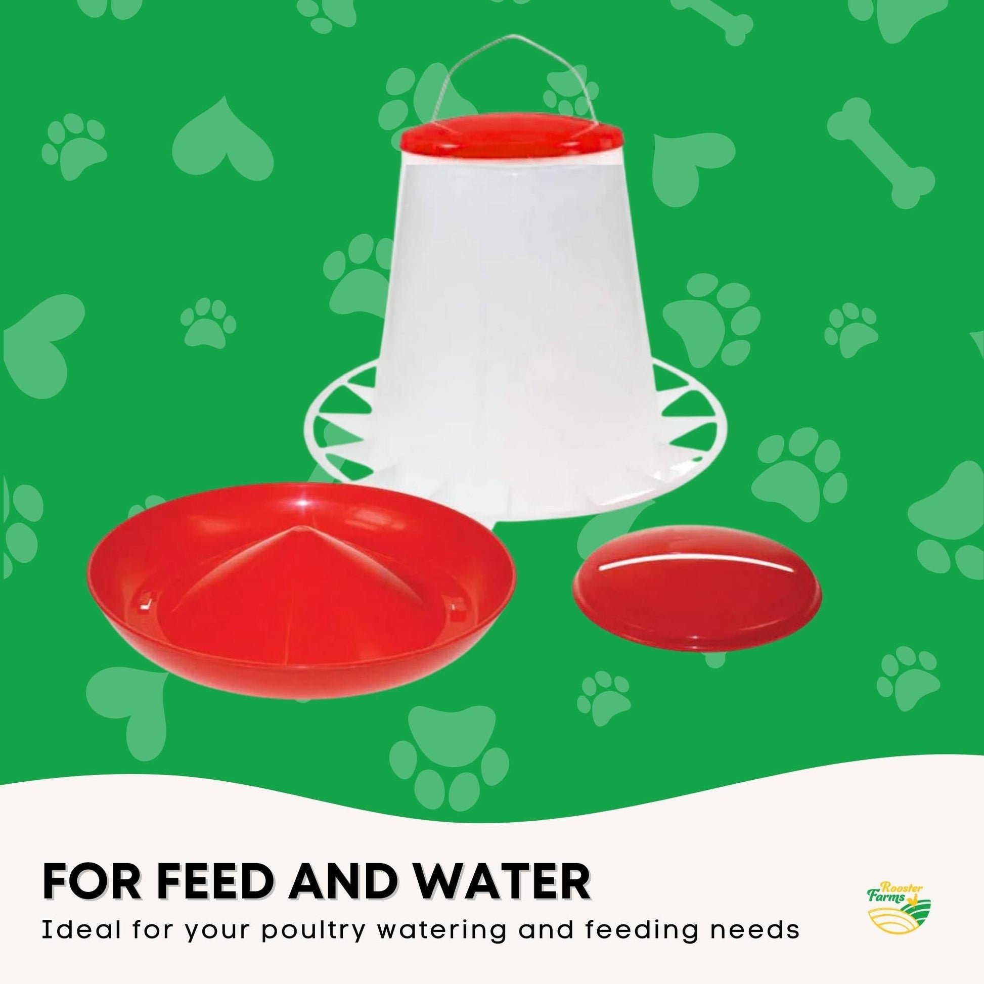 Rooster Farms 3Kg Automatic Chicken Feeder - Poultry Hen Feeding Seed Bucket - Image 3