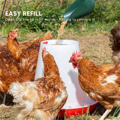 Rooster Farms 3Kg Automatic Chicken Feeder - Poultry Hen Feeding Seed Bucket - Image 6