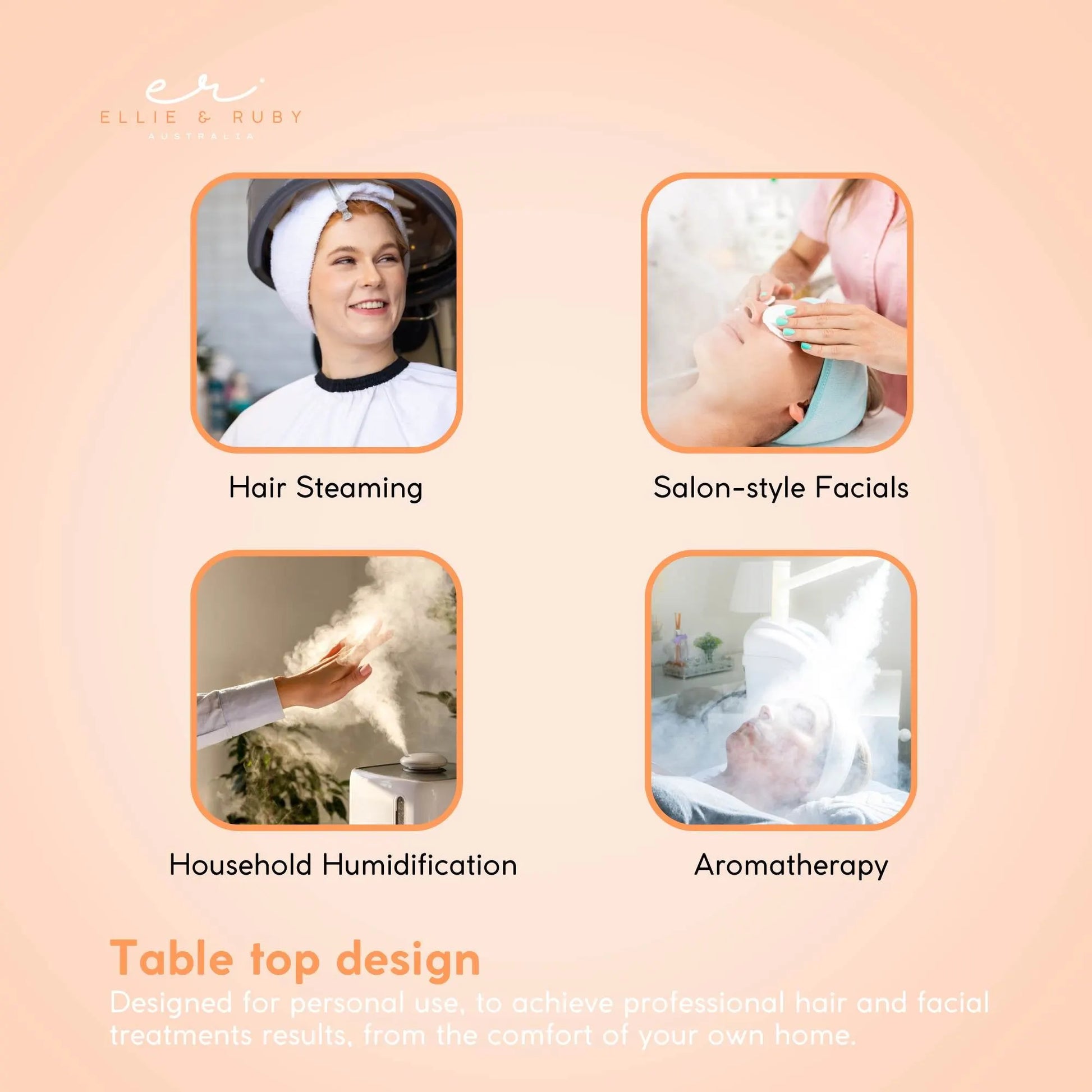 Ellie & Ruby 2-in-1 Facial Hair Steamer Ozone Steam Machine Portable Tabletop - Image 6