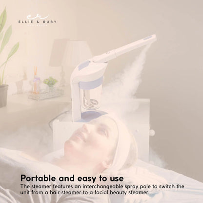 Ellie & Ruby 2-in-1 Facial Hair Steamer Ozone Steam Machine Portable Tabletop - Image 7
