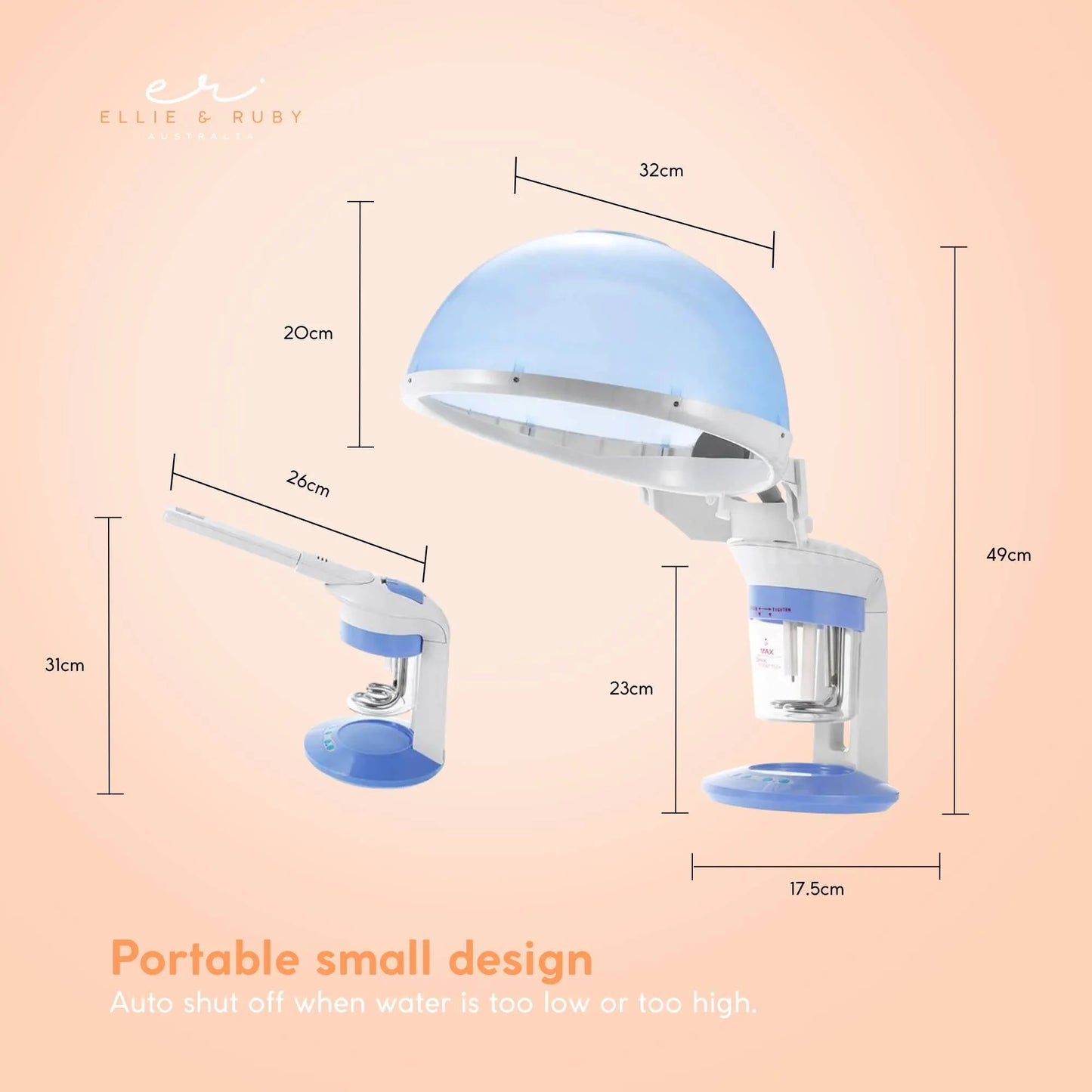 Ellie & Ruby 2-in-1 Facial Hair Steamer Ozone Steam Machine Portable Tabletop - Image 5