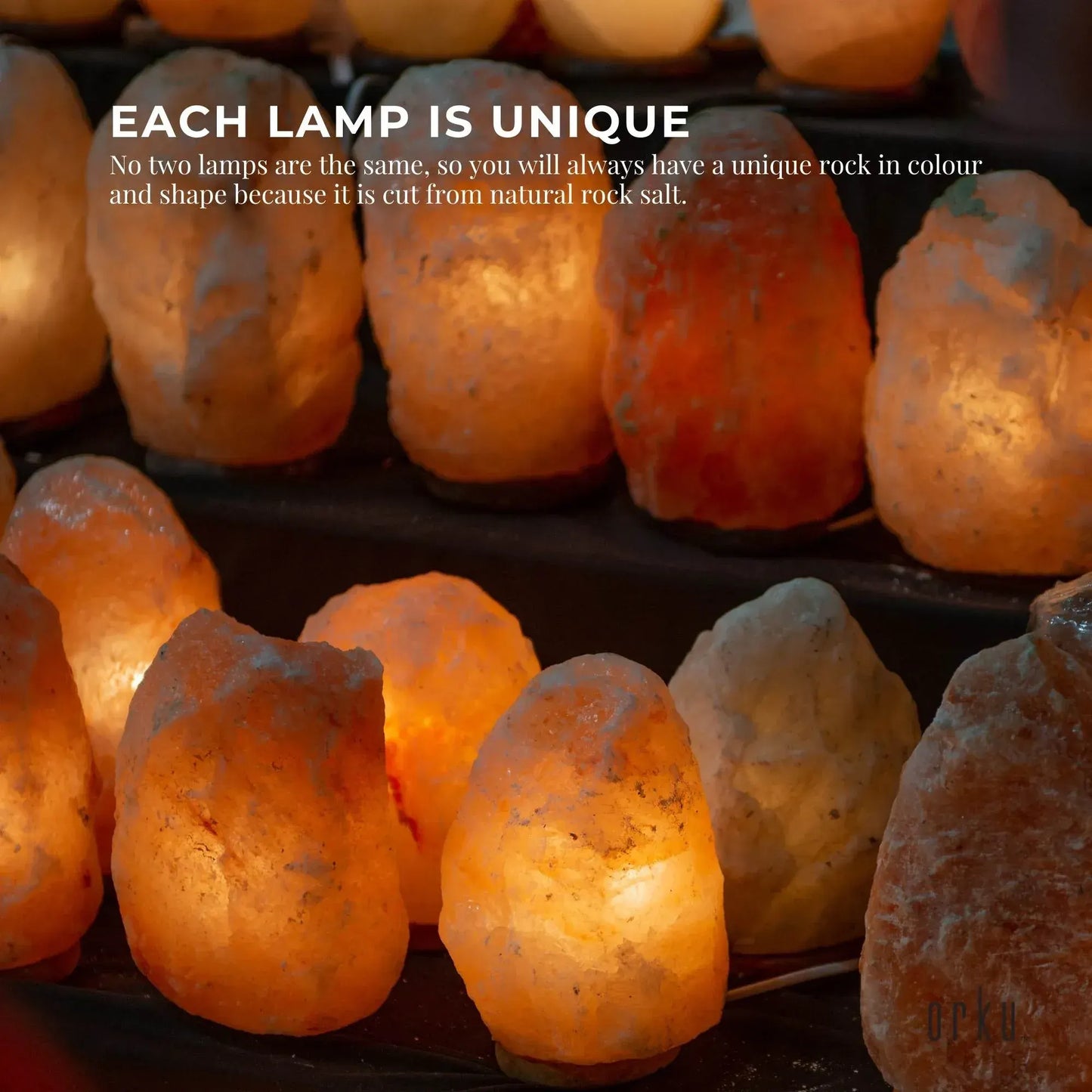 Orku 1-2Kg Himalayan Pink Salt Lamp - Natural Rock Shape Night Light - Image 5
