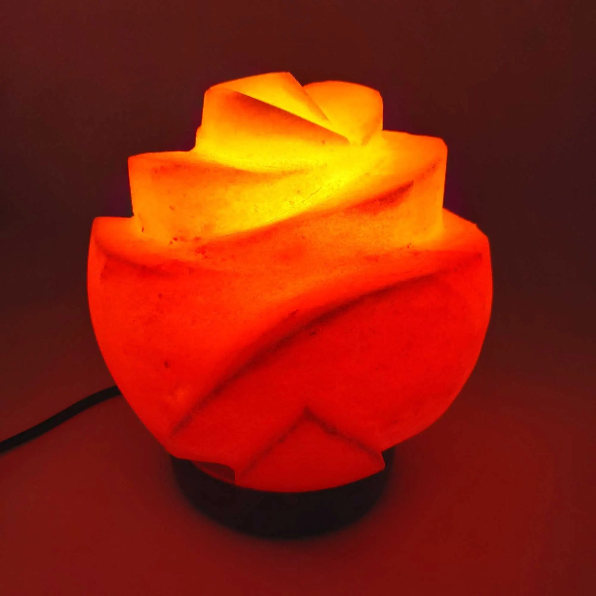 Orku Rose Shaped Himalayan Pink Salt Lamp - Hand Carved Flower Night Light - Image 2
