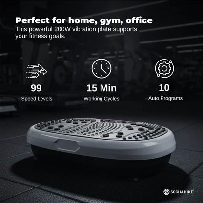 Social Hike 60cm Vibration Plate Machine Full Body Exercise Platform White - Image 3